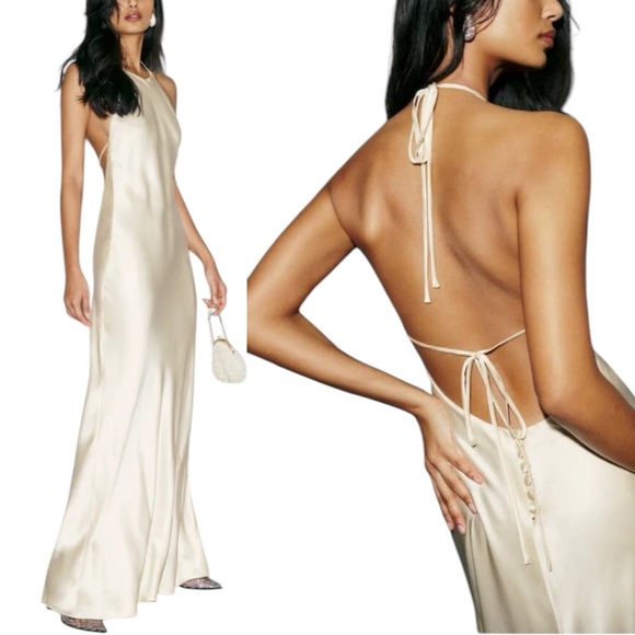 Reformation Dresses & Skirts - NWT REFORMATION Jeany‎ Silk Maxi Dress in Fior Di Latte. Size Medium